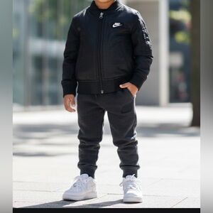 Nike Kids Black Textured Puffer Jacket